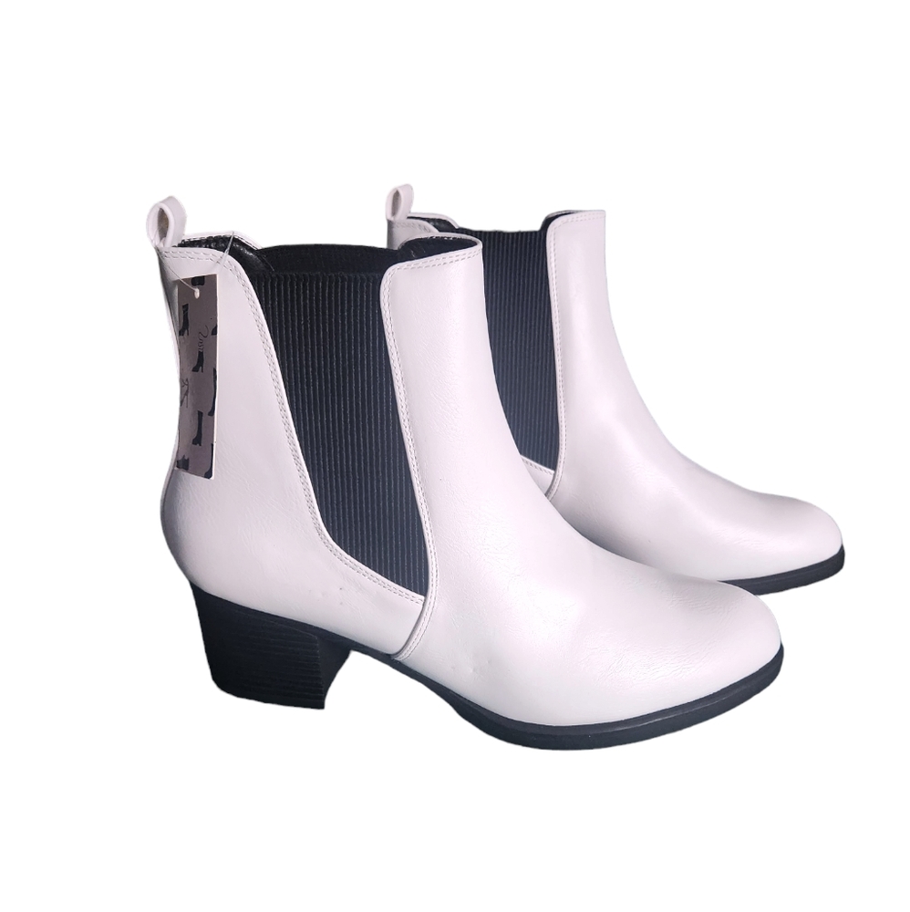 White Ankle Boots- Size 10